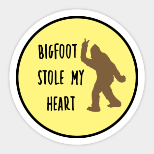 Bigfoot Stole My Heart Yellow Sticker